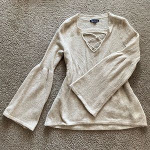American Eagle cream sweater size S